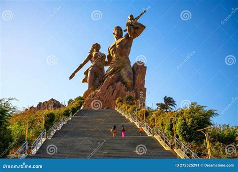 Statue Called Monument of the African Renaissance Located in Dakar ...