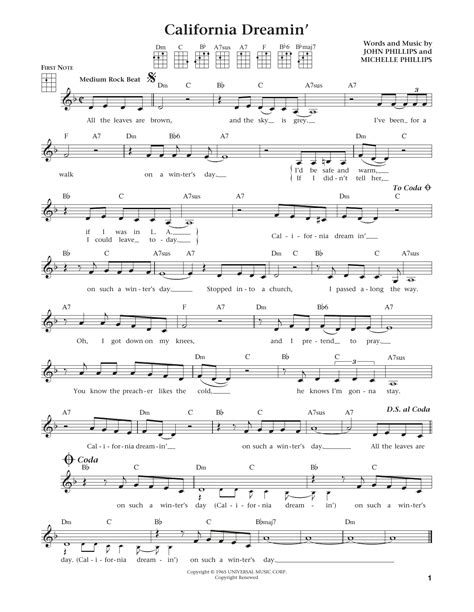 California Dreamin' | Sheet Music Direct