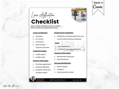 Loan Application Checklist, Mortgage Pre-approval Checklist, Loan ...