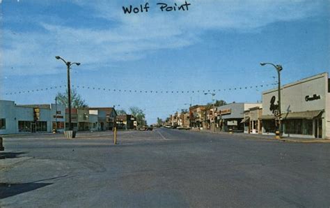 Main Street Wolf Point, MT Postcard