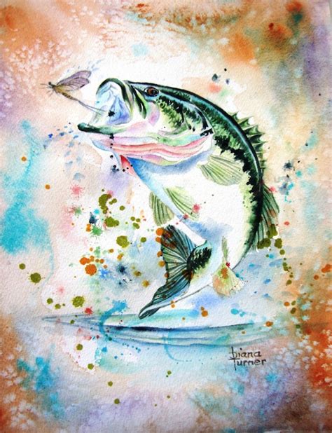 Items similar to Largemouth Bass watercolor painting original Limited Edition Giclee Art Print ...