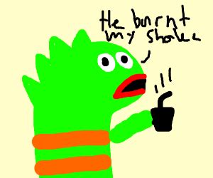 He burnt my shake (From SpongeBob) - Drawception