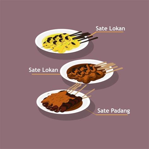 Premium Vector | Culinary typical of the west sumatra region