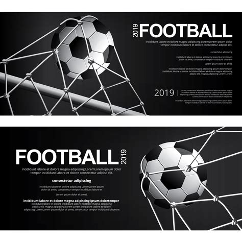 2 Banner Soccer Football Poster Vector Illustration 538203 Vector Art ...