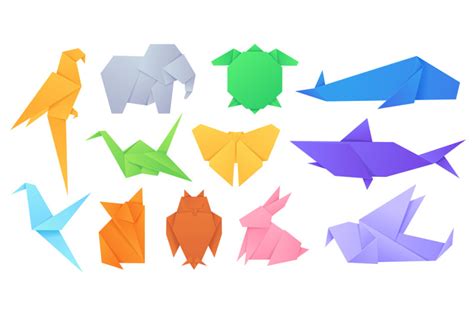 Paper animals. Japanese origami By Tartila | TheHungryJPEG