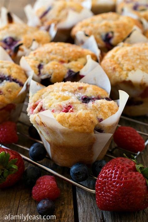 Mixed Berry Muffins - A Family Feast