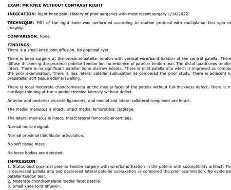 Knee mri results : r/medical