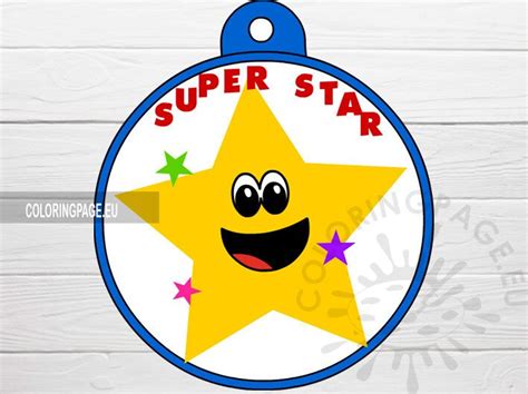 Super Star Award Medal | Coloring Page