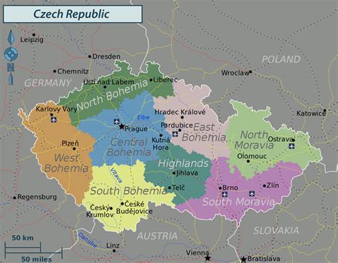 Administrative map of Czech Republic. Czech Republic administrative map ...