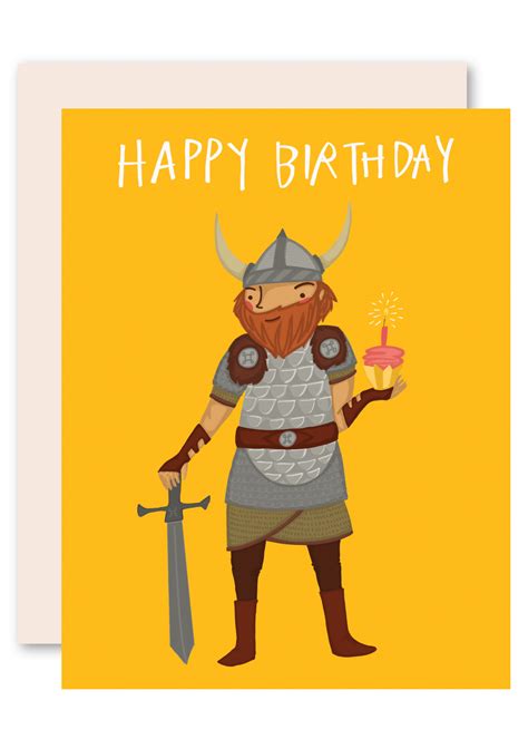 Viking Happy Birthday Card by Pencil Joy