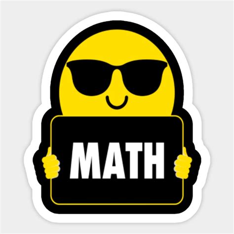 Math Emoji Sunglasses Mathematics Tee - Math Emoji Sunglasses Mathematics - Sticker | TeePublic