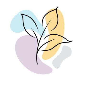 Aesthetic Line Art Leaf With Pastel Color, Leaf Drawing, Color Drawing, Pastel Drawing PNG ...