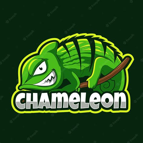 Premium Vector | Chameleon mascot gaming logo vector