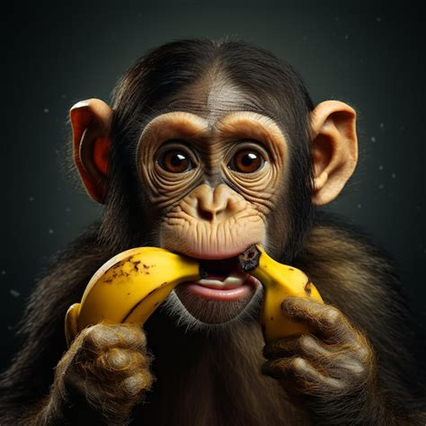 Premium AI Image | illustration of monkey holding banana