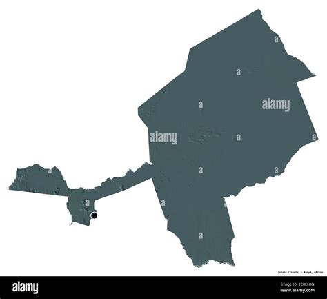 Shape of Isiolo, county of Kenya, with its capital isolated on white ...