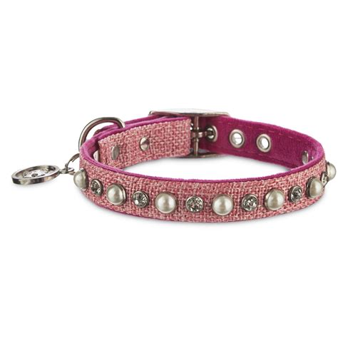 Bond & Co. Pink Pearl Collar, For Necks 10"-12" | Pink dog collars ...