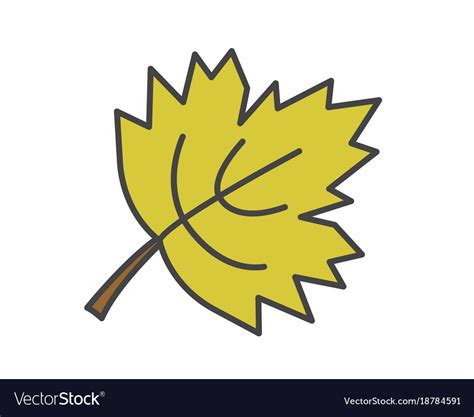 Maple green leaf flat icon Royalty Free Vector Image