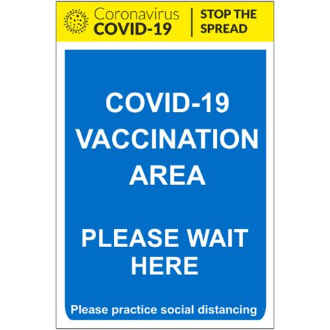 COVID-19 Vaccination Area Sign | COVID-19 Vaccine Signage | Safety ...