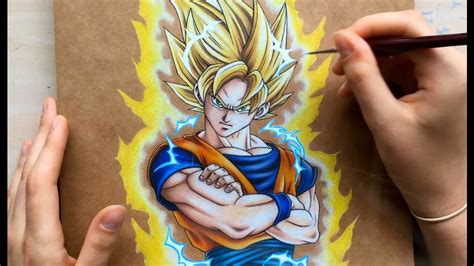 How to draw Goku (lineart) from Dragon ball Z - YouTube