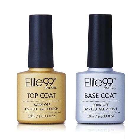 Elite99 10ml No Clean Top Coat Base Coat UV Gel Nail Polish For Foundation Shiny Sealer Manicure ...