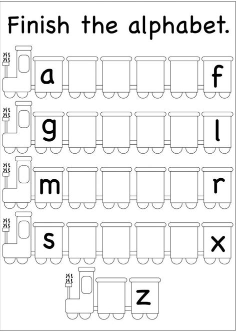 Finish the Alphabet Printable Sheet | Alphabet worksheets free, Free printable alphabet ...