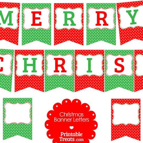 Merry Christmas Polka Dot Banner Letters | Christmas banner printable ...