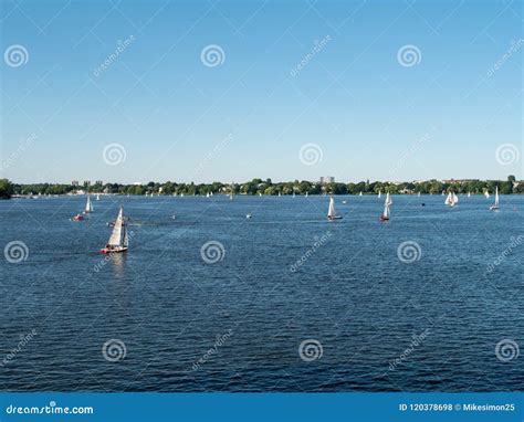 Hamburg, Germany - July 02, 2018: People Enjoy the Fine Weather at ...