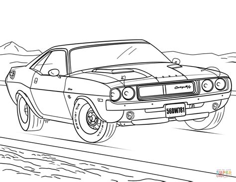 1970 Dodge Challenger coloring page | Free Printable Coloring Pages