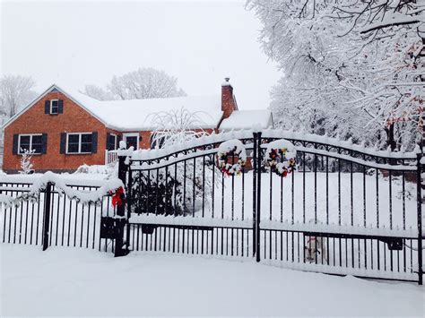 Let it Snow! Our Amazing Gates look good in all kinds of weather. | Metal driveway gates ...