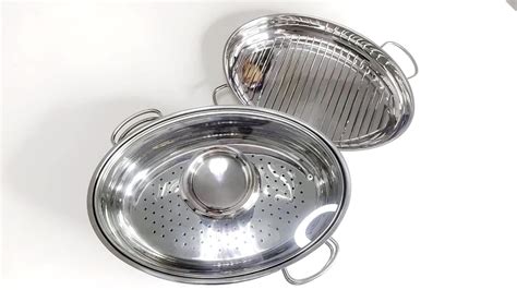 Dishwasher Turkey Roaster Pans Oven Dish Heavy Duty Deep Tray Turkey Chicken Stainless Steel ...