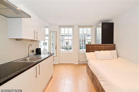 Studio flat in Marylebone which is so small the double bed is in ...