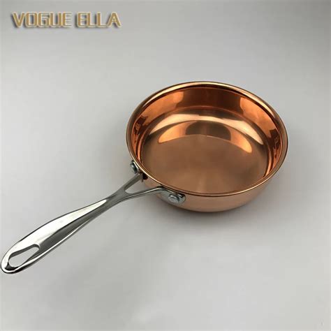 Pure Copper Frying Pan Mini Small Fry Steak Egg Pan Thickening Copper Red Pans No Coating ...