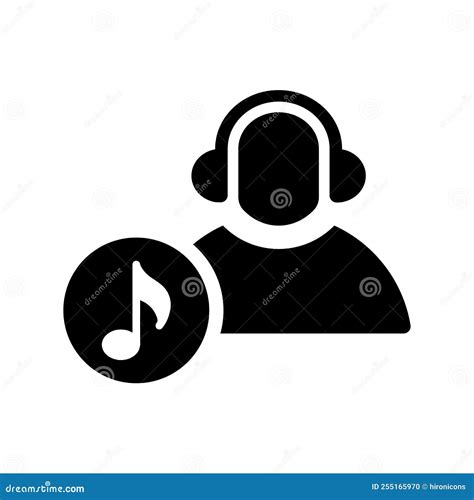 Listening, Music, Man, Sound Icon. Black Vector Graphics Stock Vector - Illustration of icon ...