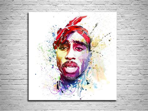 CANVAS PRINT Watercolor Art Colorful Tupac Poster Canvas Art | Etsy | Tupac poster, Canvas art ...