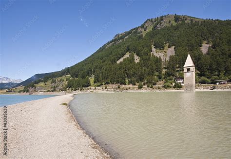 Lago di Resia Stock Photo | Adobe Stock