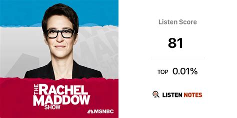 The Rachel Maddow Show (podcast) - Rachel Maddow, MSNBC | Listen Notes