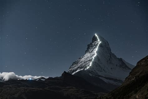 Matterhorn At Night Stock Photo - Download Image Now - iStock