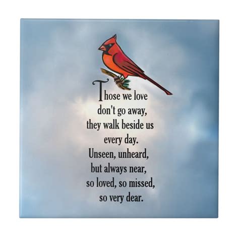 Cardinal "So Loved" Poem Ceramic Tile | Zazzle.com | Sympathy quotes ...