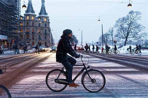 HD wallpaper: copenhagen, denmark, winter, snow, bike, junction ...