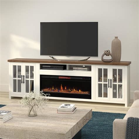 Amazon.com: Bridgevine Home 96'' Modern Farmhouse Electric Fireplace Tv ...