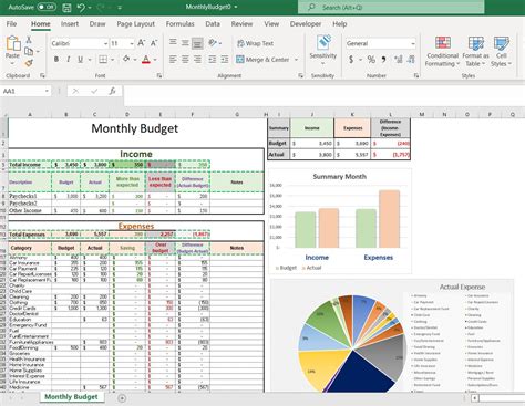 Simple Monthly Budget Excel, Digital Budget, Personal Finance Tracker, Finance Planner, Budget ...