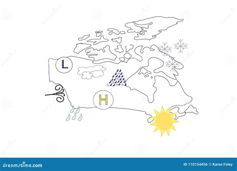 Canada. Weather Map Of The Country. Meteorological Forecast. Detailed ...