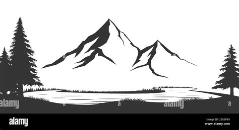 Mountains vector.Mountain range silhouette isolated vector illustration ...