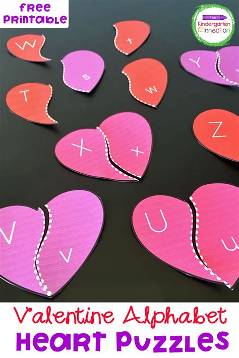 Free Valentine Alphabet Printable Heart Puzzles For K - vrogue.co