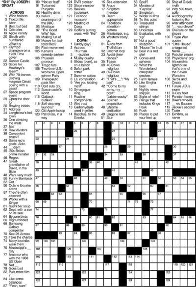 Los Angeles Times Sunday Crossword Puzzle | Puzzles | rutlandherald.com