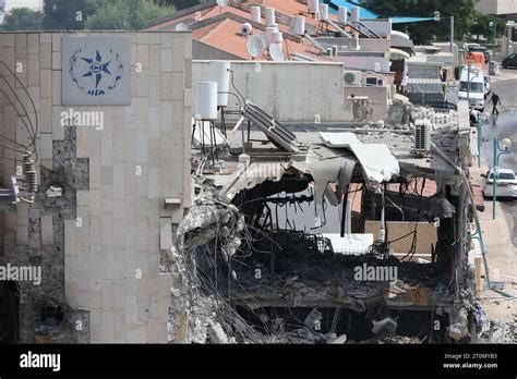 Sderot, Israel. 08th Oct, 2023. A general view of destruction after the ...