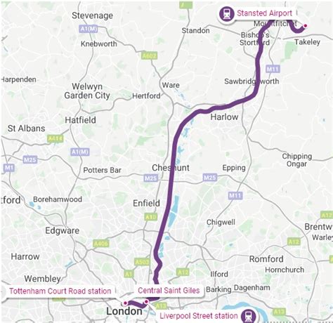 Driving the Fastest Route from London to Stansted Airport