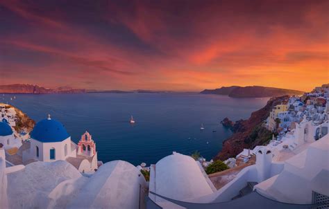 🔥 [0+] Santorini Island Sunset Wallpapers | WallpaperSafari