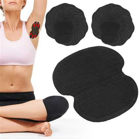 Tebru 60pcs Underarm Armpit Sweat Pads Non‑Woven Fabric Dress Clothing Underarm Sweat Pads Black ...