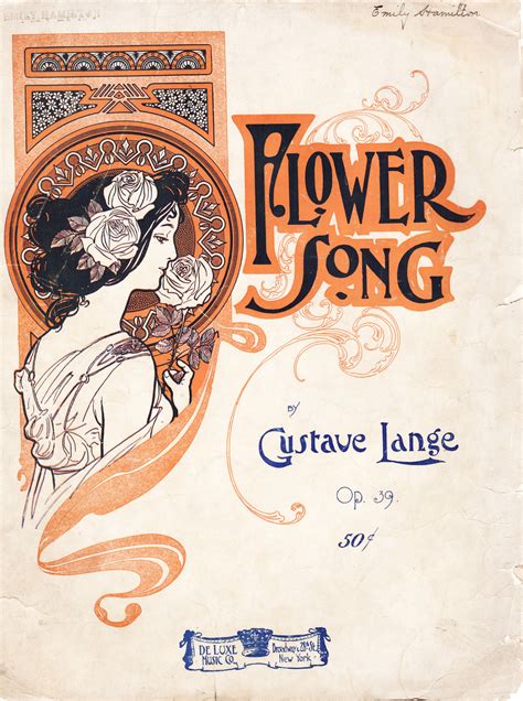 Flower Song, 1912 | Sheet music art, Music art, Artwork